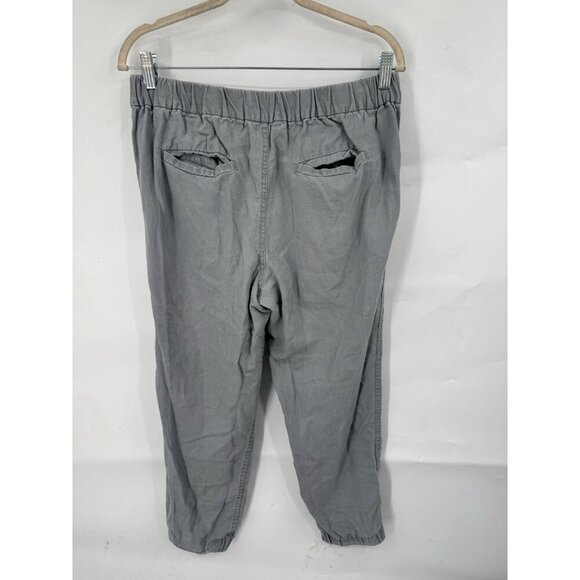 J. Crew Linen Lyocell Tapered Pant Women 6 Silver Casual Beach Summer Lounge - Picture 2 of 9